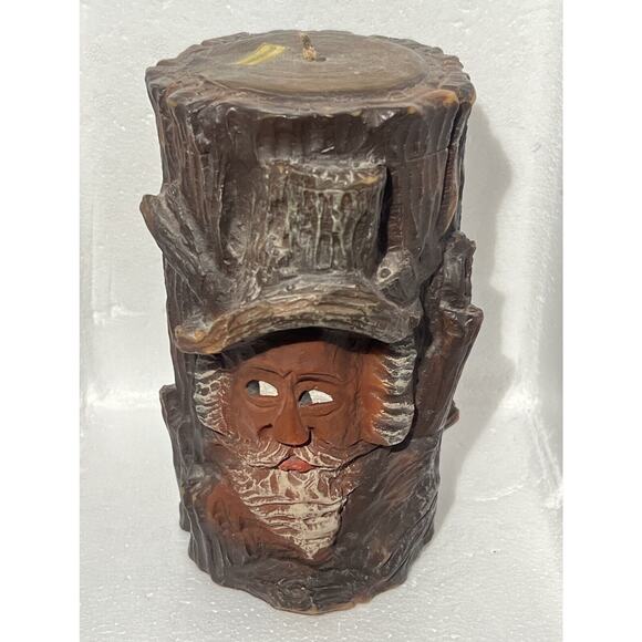 Vintage Gunter Kerzen Candle- Old Man In Tree Trunk Design- Unused Handmade - Picture 7 of 9